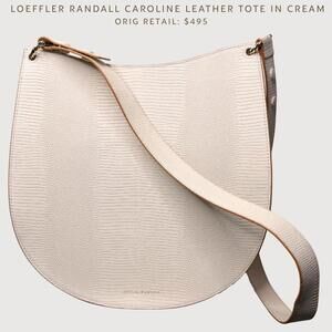 Loeffler Randall Caroline Leather Tote Bag | Cream Ivory Designer Shoulder Bag